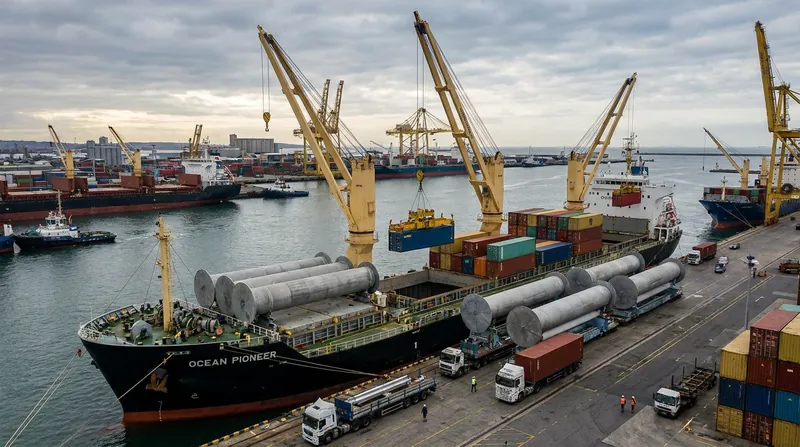 Rail deployment and folding systems allow rotor sails to be moved out of the way during dockside cargo operations.