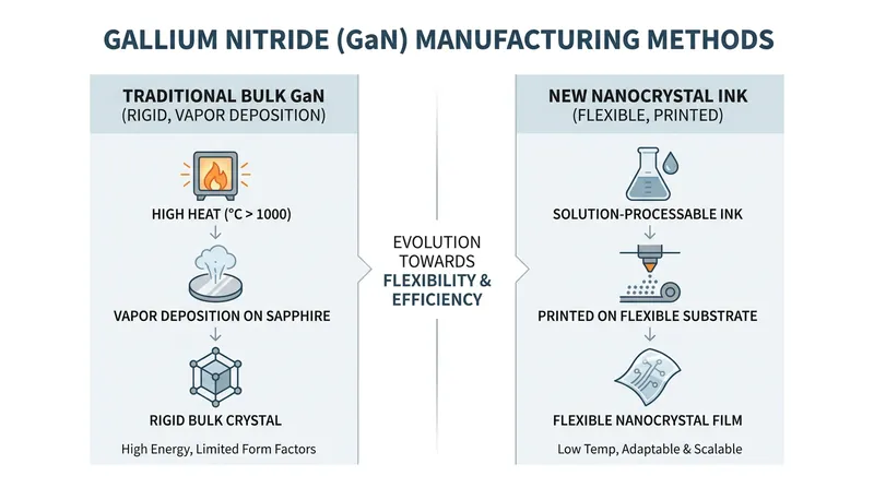 Comparing traditional vapor deposition manufacturing with the new colloidal synthesis approach.