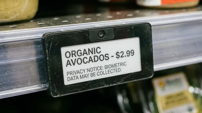 Consumer advocates warn that digital displays equipped with cameras could be used to estimate a shopper's age and gender.