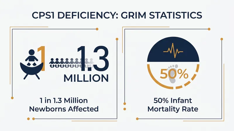CPS1 deficiency is an ultra-rare metabolic disorder that causes toxic ammonia buildup in the blood.