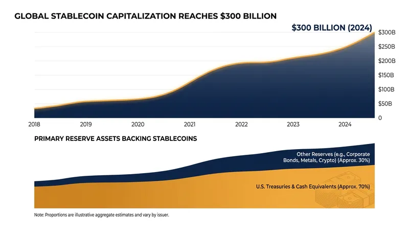 Stablecoins have become a critical bridge, tethering billions in blockchain value directly to traditional sovereign debt markets.