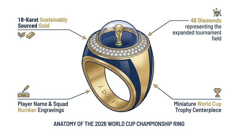 The anatomy of the inaugural World Cup championship ring.
