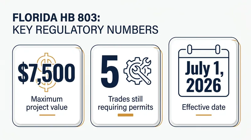 The core metrics defining Florida's new residential permit exemption.