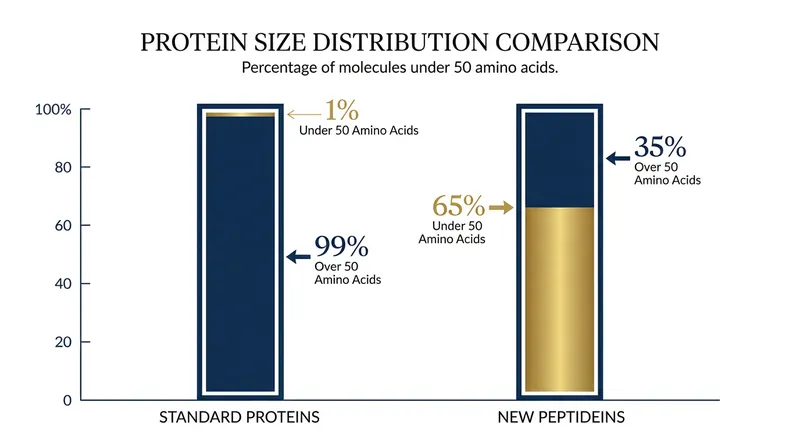 Unlike standard proteins, the vast majority of newly discovered peptideins are extremely small.