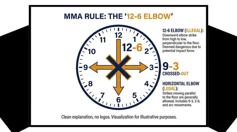The 12-6 elbow, defined as a straight downward strike, is now legal across major MMA promotions.