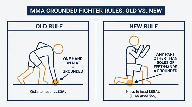 Fighters can no longer simply place a hand on the canvas to avoid knee strikes to the head.