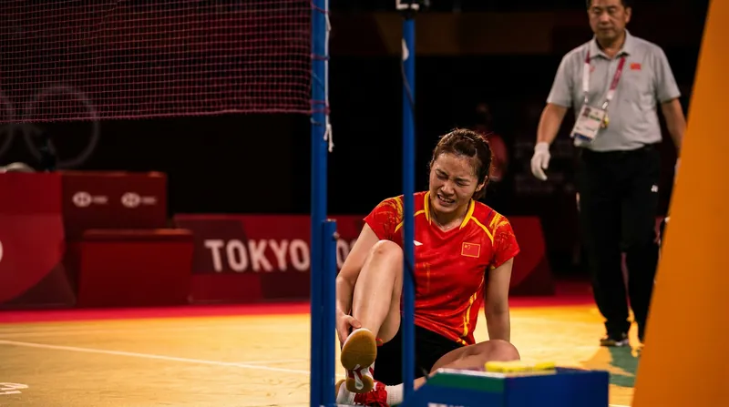 Chen Yufei was forced to retire midway through the second game due to a hamstring injury.