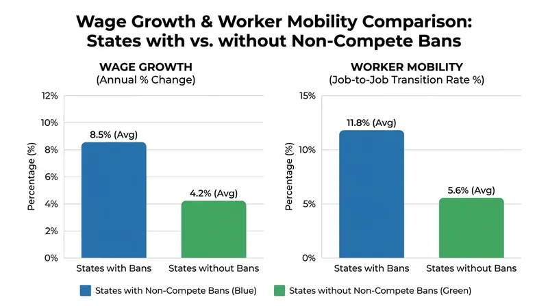 Historical data suggests banning non-competes increases both wages and job mobility.