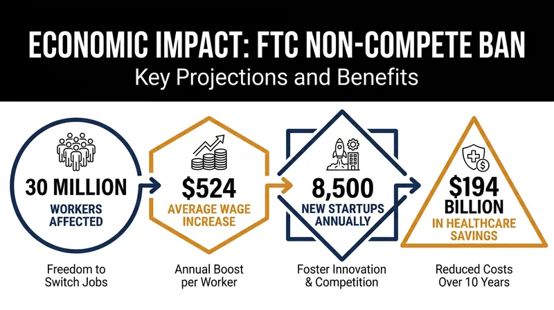 Projected economic impacts of the nationwide non-compete ban.