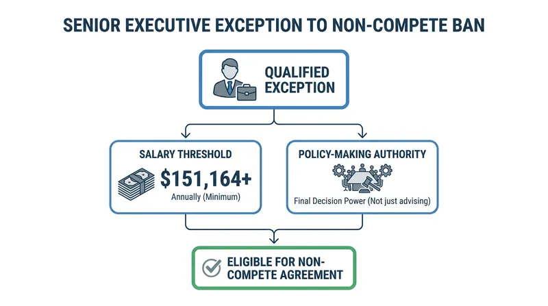 The rule grandfathers in existing non-competes for high-earning senior executives.