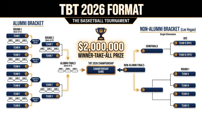 The revamped 2026 tournament structure separates alumni and independent teams until the final.