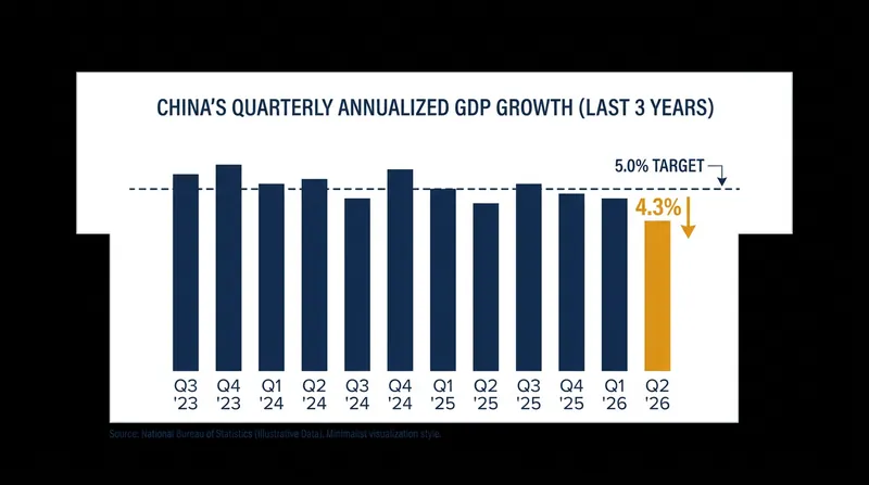 China's GDP growth has decelerated to its lowest point since 2023.