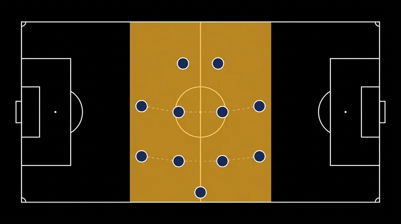 Argentina's compact 4-4-2 mid-block is designed to deny access to the central corridor, forcing opponents into less dangerous wide areas.