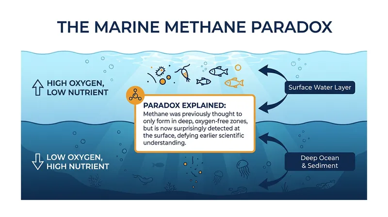 For decades, scientists were puzzled by the presence of methane in oxygen-rich surface waters.