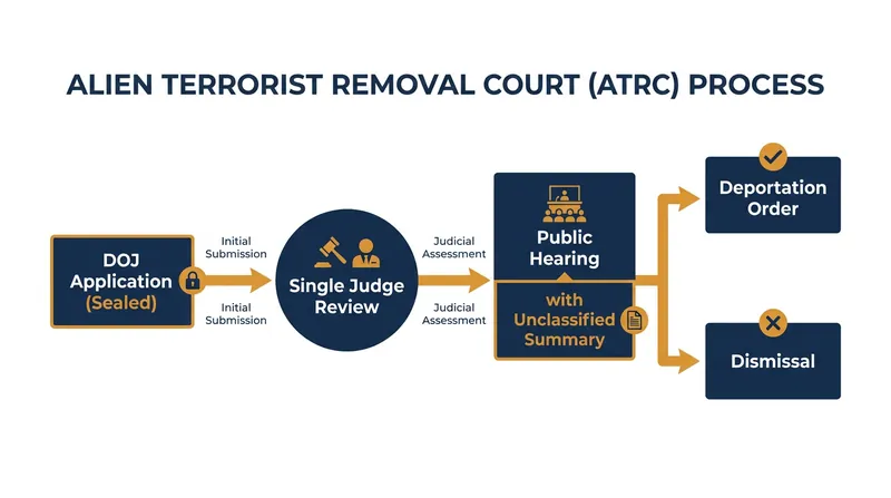 How the 1996 Alien Terrorist Removal Court process is designed to work.