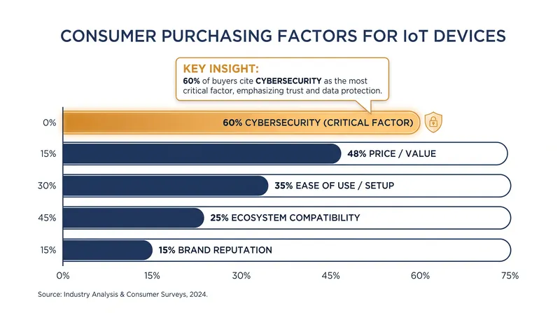 Cybersecurity has become a primary purchasing driver for the majority of IoT consumers.