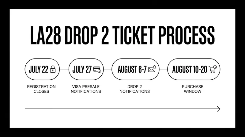 The timeline for the second major release of LA28 Olympic tickets.