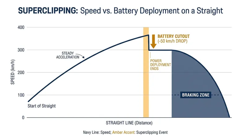 Superclipping occurs when the algorithm abruptly cuts electrical power to save battery, causing massive deceleration.