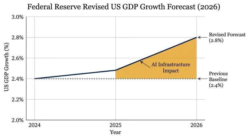 The Federal Reserve's mid-year revision attributes the growth bump directly to private fixed investment in tech.