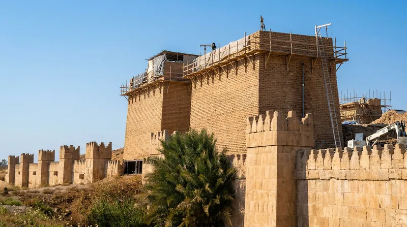 The Shamash Gate, an ancient eastern entrance to Nineveh, is undergoing extensive restoration following its destruction by ISIS.