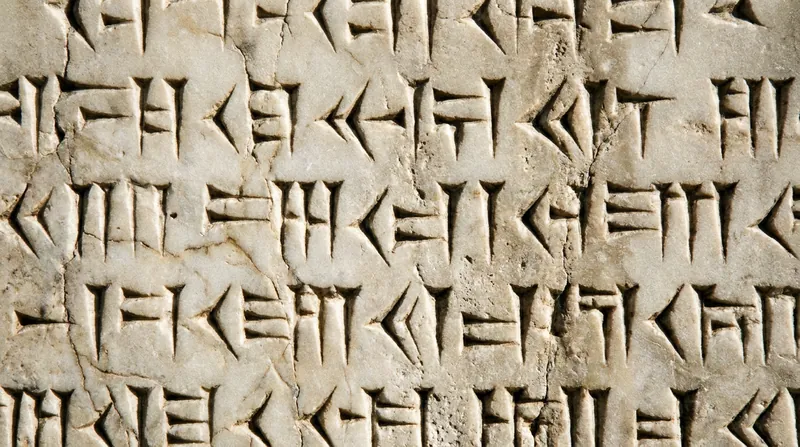 Cuneiform inscriptions on the back of the stele document Ashurbanipal's extensive building projects across the empire.