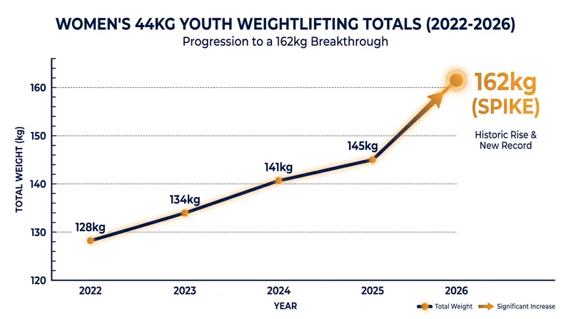Van Ulft's 162-kilogram total represents a significant leap forward for the U44KG division.