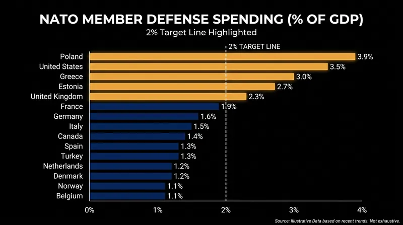 Defense spending as a percentage of GDP remains a primary leverage point in transactional alliance diplomacy.