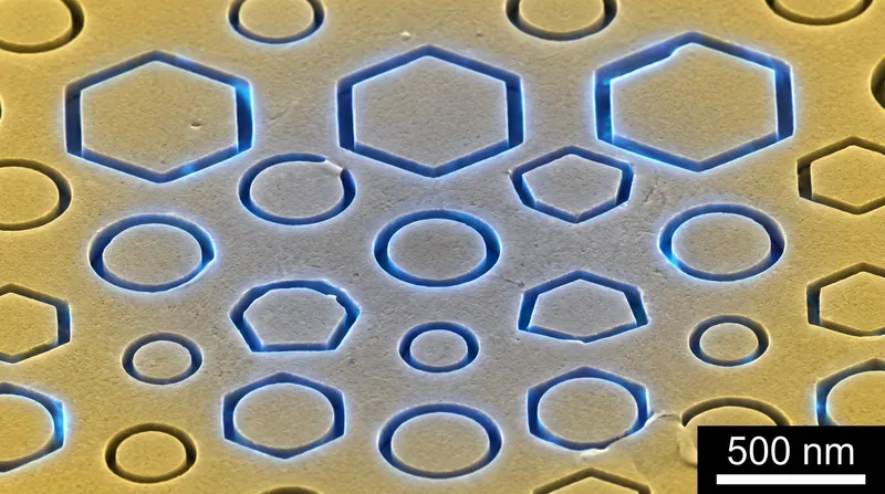 Microscopic 'meta-atoms' etched into the gold surface act as a statistical filter for photons.
