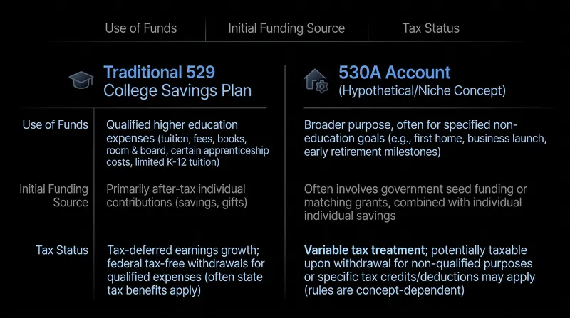 Unlike 529 plans, 530A accounts can be used for homeownership and retirement, not just education.