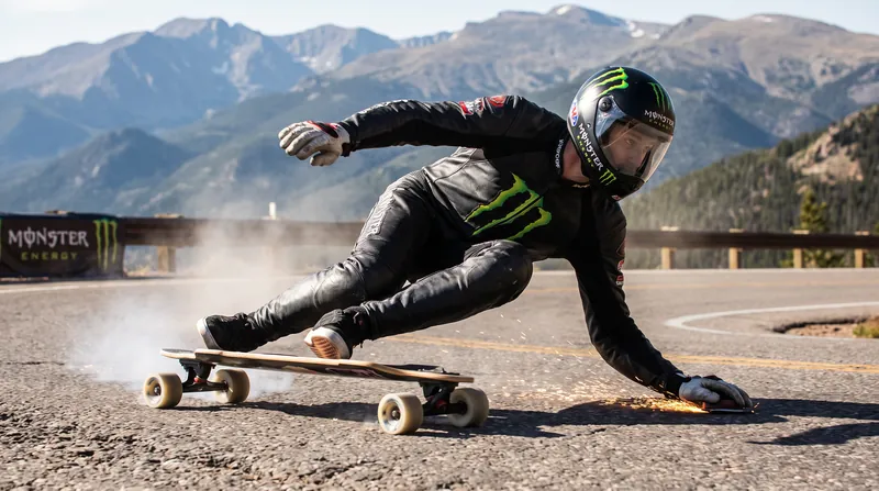 Without mechanical brakes, riders rely on precision slides to scrub speed before technical corners.