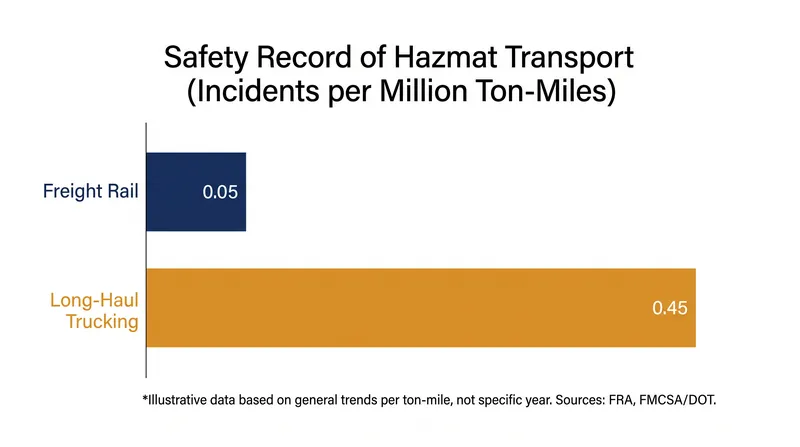 Industry analysts warn that pushing freight from rail to highways could inadvertently increase overall accident rates.