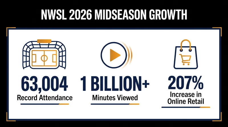 Key metrics from the NWSL's 2026 mid-year business report.