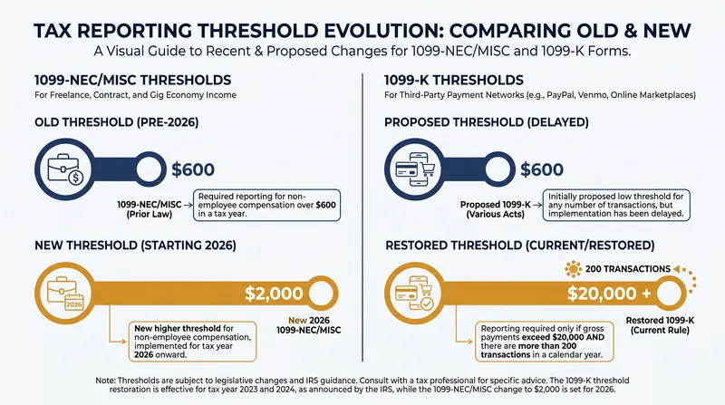 How the One Big Beautiful Bill Act (OBBBA) changes federal tax reporting thresholds for 2026.