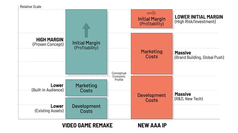 The margin profile of a remake benefits heavily from reduced pre-production and marketing costs.