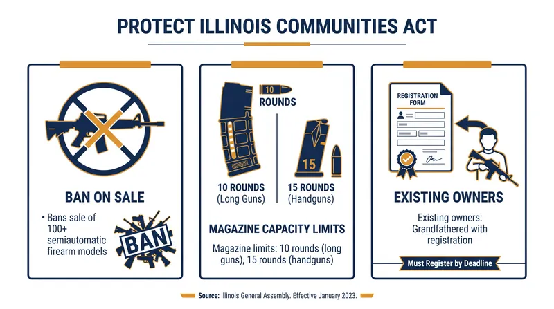 Key provisions of the Protect Illinois Communities Act.