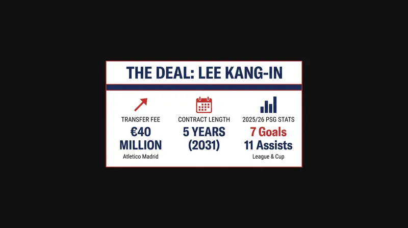 Key details of Lee Kang-In's transfer to Atletico Madrid.