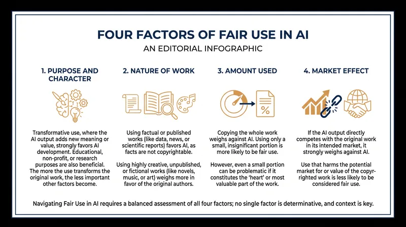 Courts are actively applying the traditional four-factor fair use test to generative AI models.