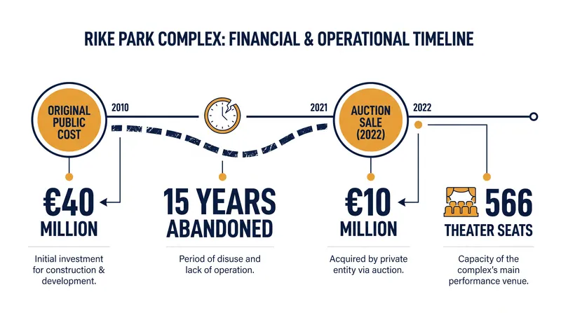 The financial and temporal footprint of the abandoned Rike Tubes.