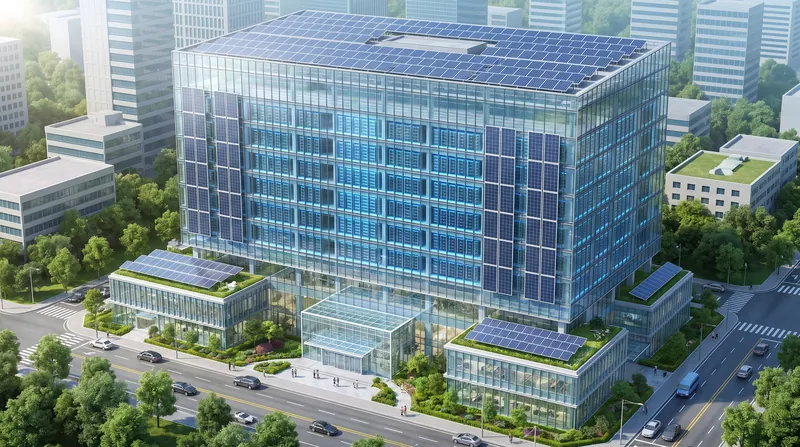 Architectural concept for one of the twelve hyper-scale AI data centers planned under the new partnership.