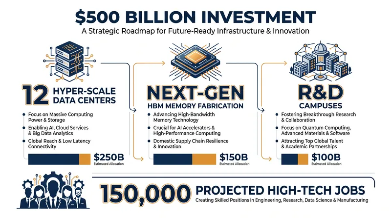 How the $500 billion decade-long investment will be distributed across South Korea's AI ecosystem.