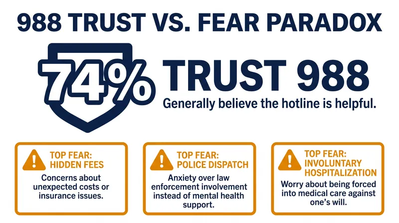 Despite high overall trust, specific fears about costs and police involvement deter many from calling.