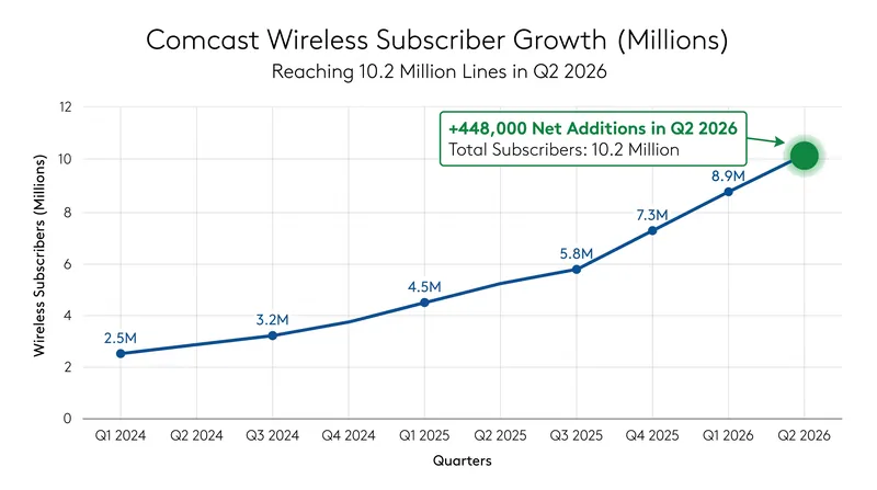 Comcast's mobile business continued to expand, helping offset declines in traditional cable subscriptions.