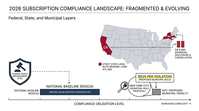 In the absence of a unified federal rule, a patchwork of state and local laws has created a complex compliance environment for e-commerce.