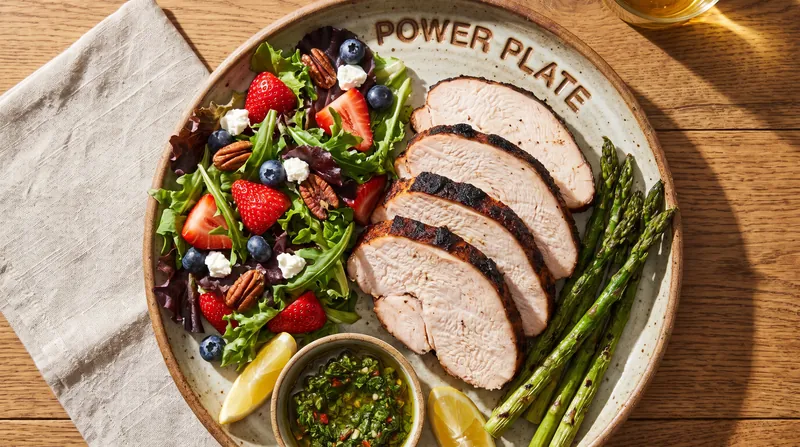 Health-conscious pitmasters are championing lighter 'Power Plates' built around lean poultry and fresh produce.