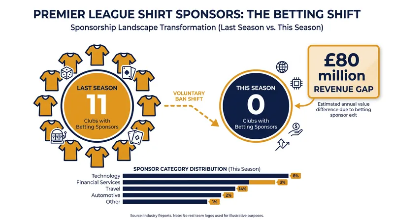 The financial impact of the Premier League's voluntary gambling sponsorship ban.