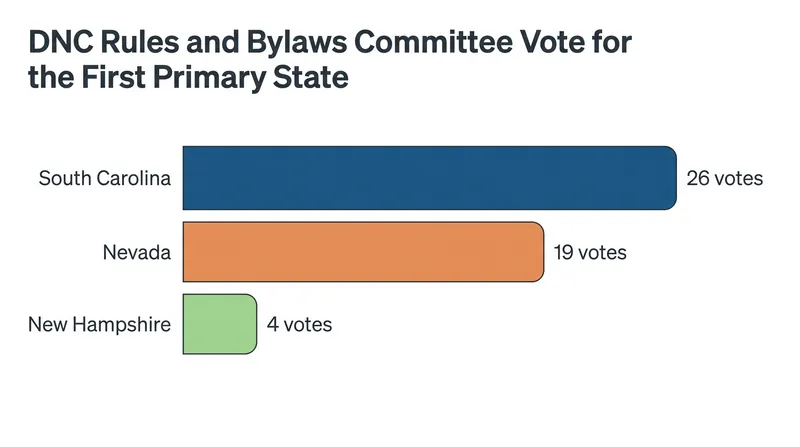 South Carolina secured the top spot with 26 votes from the 49-member panel.