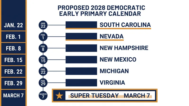 The proposed early voting window for the 2028 Democratic presidential primary.
