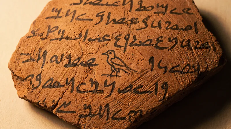 Hundreds of the recovered fragments were used as practice slates for students, complete with alphabet lists and punishment lines.