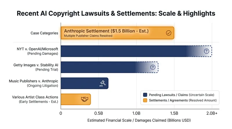 Recent legal settlements indicate the rising financial stakes of AI copyright disputes.
