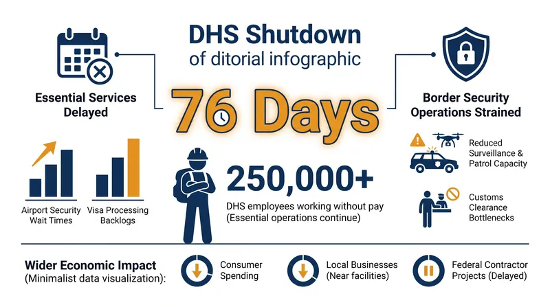 The DHS funding lapse has become the longest single-agency shutdown in U.S. history.